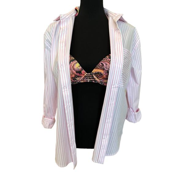 New ~ CASA CABANA ~  Bethany Short Stripe Shirt Size XXL - Picture 9 of 9